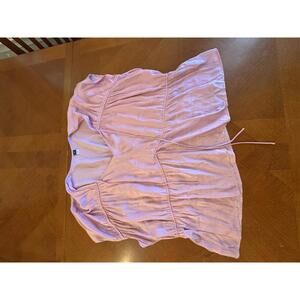 Light Pink Women's Short Sleeve V-Neck Blouse